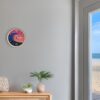 Tidal Timepieces Oceanic Sunrise tide clock in an entryway of a coastal home.