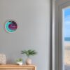 Tidal Timepieces Seafoam Crest tide clock in an entryway of a coastal home.