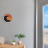 Tidal Timepieces Sunburst Swell tide clock in an entryway of a coastal home.