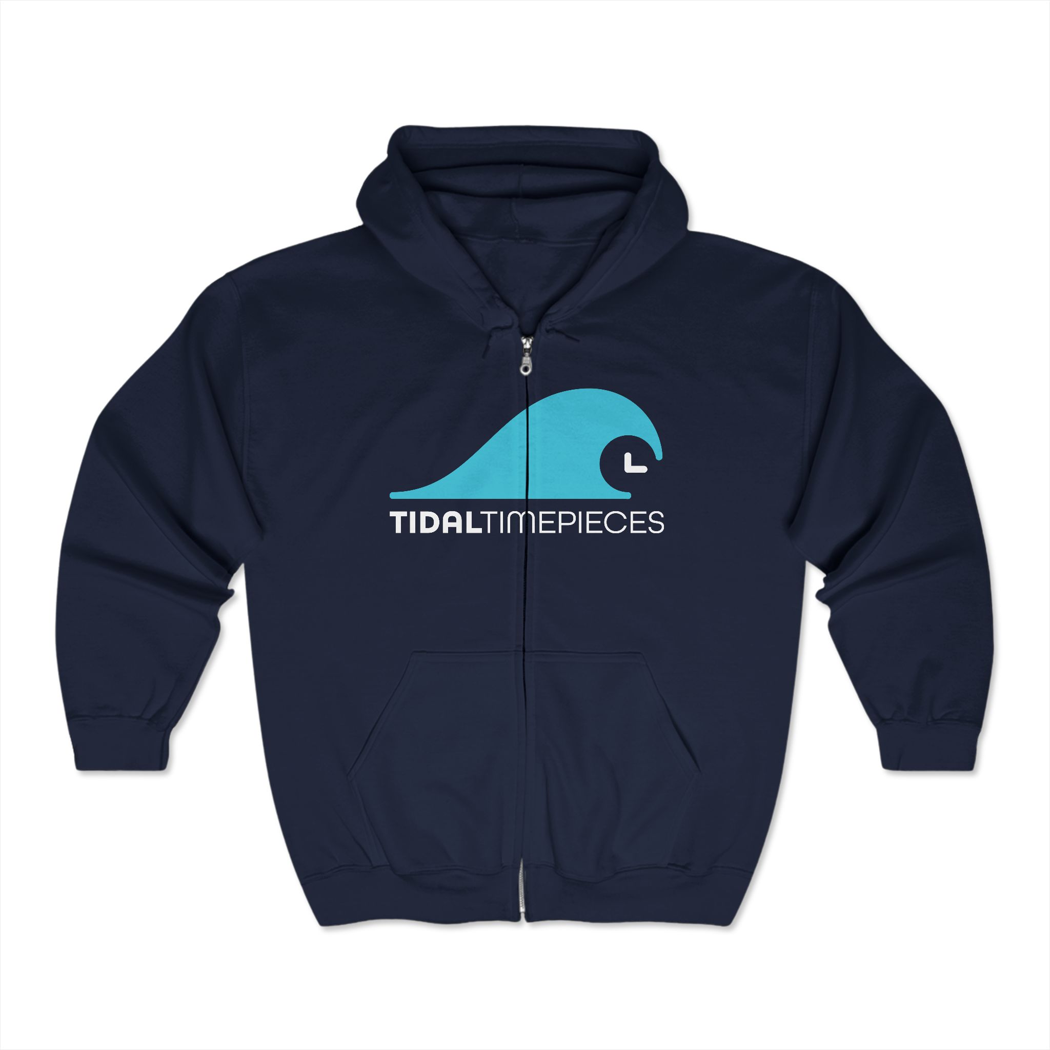 Tidal Timepieces 2 color logo zip-up hoodie